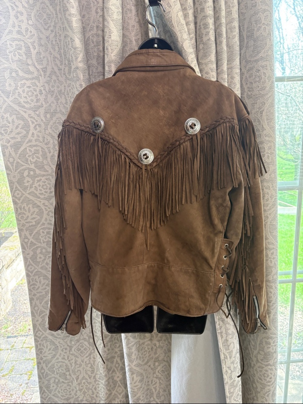 Hot Leathers 46 vintage Men's Brown LeatherFringe Jacket - Picture 2 of 7
